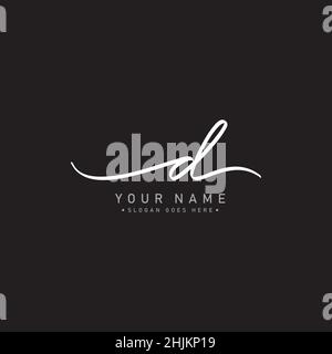 Initial Letter D logo - Handwritten Signature Logo - Vector Logo Template for Business Name Initial in Signature Style Stock Vector
