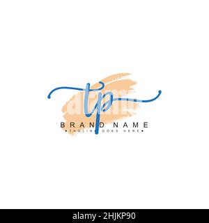 Initial Letter TP Logo - Handwritten Signature Style Logo - Minimal Vector Logo for Initials in handwriting style Stock Vector