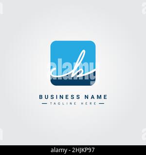 Initial Letter CB Logo - Hand Drawn Signature Logo - Minimal Vector Logo for Initials in handwriting style Stock Vector