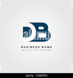 Minimal Business logo for Alphabet DB - Initial Letter D and B Logo - Monogram Vector Logo Template for Business Name Initials Stock Vector