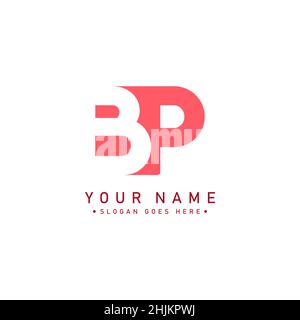 Initial Letter BP Logo - Simple Business Logo for Alphabet B and P - Monogram Vector Logo Template for Business Name Initials Stock Vector