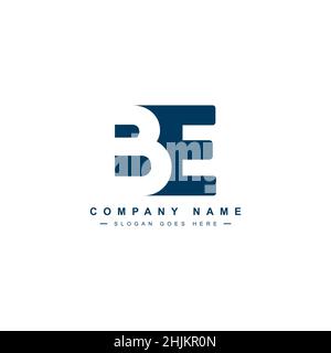 Initial Letter BE Logo - Simple Business Logo for Alphabet B and E - Monogram Vector Logo Template for Business Name Initials Stock Vector