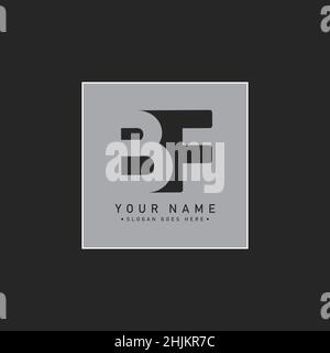 Initial Letter BF Logo - Simple Business Logo for Alphabet B and F - Monogram Vector Logo Template for Business Name Initials Stock Vector