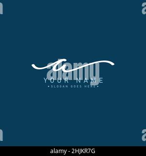 Simple Signature Logo for Initial Letter A in Handwritten Style - Simple Signature Logo in Handwriting style for Business Name Initial Stock Vector