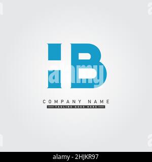Minimal Business logo for Alphabet HB - Initial Letter H and B Logo - Monogram Vector Logo Template for Business Name Initials Stock Vector