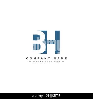 Minimal Business logo for Alphabet BH - Initial Letter B and H Logo - Monogram Vector Logo Template for Business Name Initials Stock Vector