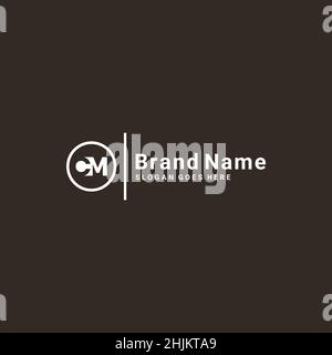 Initial Letter CM Logo - Simple Business Logo for Alphabet C and M - Monogram Vector Logo Template for Business Name Initials Stock Vector