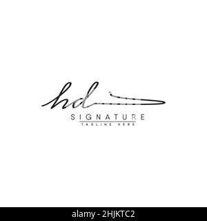 HD Script Logo Design Vector Template. Initial Calligraphy Letter HD ...