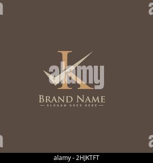 Initial Letter K Logo - Minimal Vector Logo for Business Name Stats With Letter K - Vector Logo Template for Business Name Initial Stock Vector
