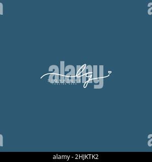 Initial Letter LG Logo - Hand Drawn Signature Logo - Minimal Vector Logo for Initials in handwriting style Stock Vector