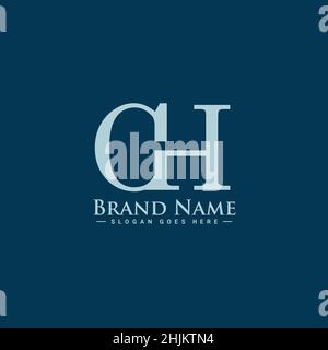Initial Letter GH Logo - Simple Business Logo for Alphabet G and H - Monogram Vector Logo Template for Business Name Initials Stock Vector