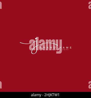 J Letter Signature Logo - J letter Initial Logo - Logo for Company Name Starts with Letter J - Simple Signature Logo in Handwritten style Stock Vector