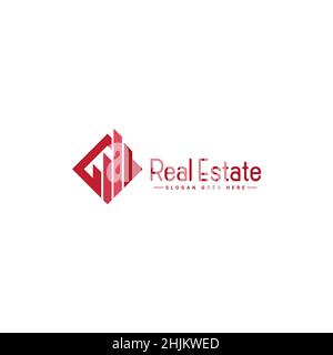 Real Estate Business Logo - Minimal Vector Logo Template for Property Related Business Stock Vector