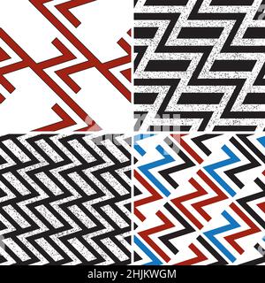 4 different vector patterns in the same package(eps). One pattern is paid and 3 are free (white dividing lines) Stock Vector
