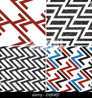 4 different vector patterns in the same package(eps). One pattern is paid and 3 are free (white dividing lines) Stock Vector