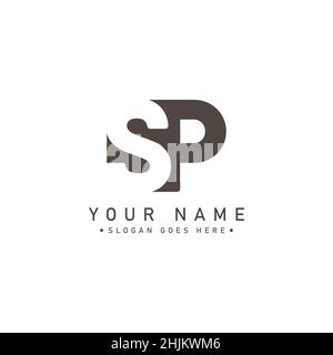 Initial Letter SP Logo - Simple Business Logo for Alphabet S and P - Monogram Vector Logo Template for Business Name Initials Stock Vector