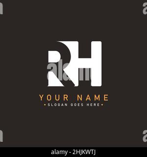 Initial Letter RH Logo - Simple Business Logo for Alphabet R and H - Monogram Vector Logo Template for Business Name Initials Stock Vector