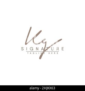 Initial Letter KG Logo - Handwritten Signature Style Logo - Minimal Vector Logo for Initials in handwriting style Stock Vector