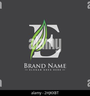 Initial Letter E logo - Organic look minimal logo for Business name starts with Letter E - Monogram Vector Logo Template for Business Name Initials Stock Vector