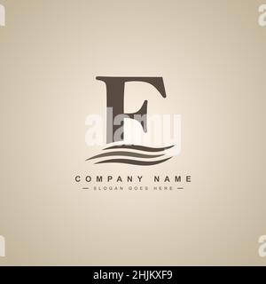 Initial Letter E Logo - Minimal Vector Logo for Letter - Monogram Vector Logo Template for Business Name Initials Stock Vector
