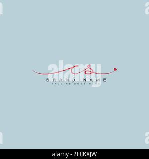 Initial Letter CS Logo - Handwritten Signature Logo - Minimal Vector Logo for Initials in handwriting style Stock Vector