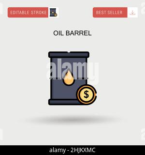 Oil barrel Simple vector icon. Stock Vector