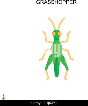 Grasshopper Simple vector icon. Illustration symbol design template for web mobile UI element. Stock Vector