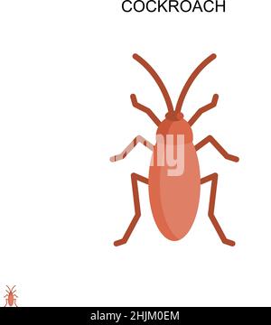 Cockroach Simple vector icon. Illustration symbol design template for web mobile UI element. Stock Vector