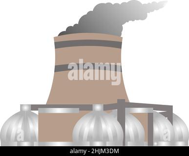 Large radio telescope parabolic antenna system, Vector illustration. Stock Vector