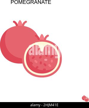 Pomegranate Simple vector icon. Illustration symbol design template for web mobile UI element. Stock Vector