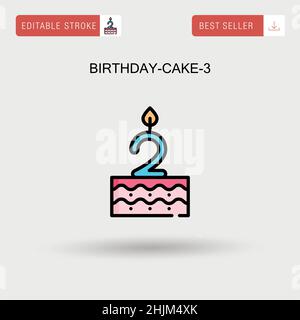 Birthday-cake-3 Simple vector icon. Stock Vector