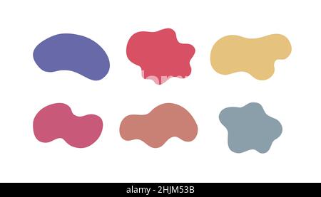 Organic color blobs of irregular shape. Random shapes. Stock Vector