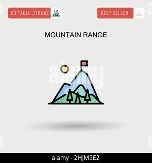 Mountain range Simple vector icon. Stock Vector