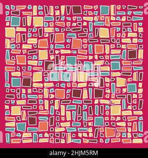 Abstract Offset Quads generative art background art illustration Stock Vector