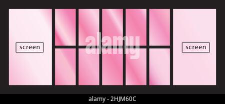 Mobile screen lock display collection of colorful backgrounds in trendy neon colors. Modern screen vector design for mobile app. Soft color abstract Stock Vector