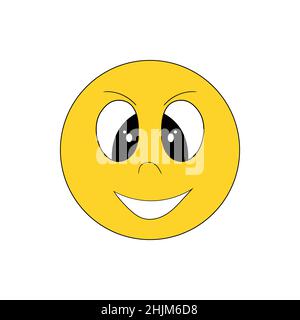 Smile icon in trendy flat style. Happy face isolated on white background. Smiley face icons. Trendy vector illustration. Contour graphics for design Stock Vector