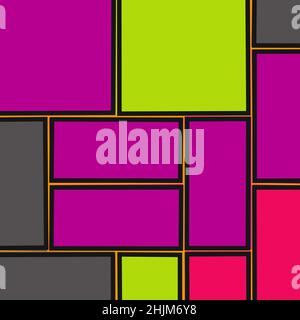 Abstract Offset Quads generative art background art illustration Stock Vector