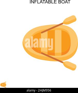 Inflatable boat Simple vector icon. Illustration symbol design template for web mobile UI element. Stock Vector
