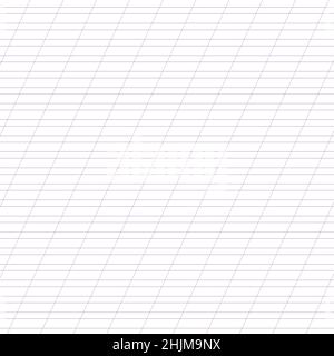 Graph paper. Printable lined grid paper with color horisontal, diagonal lines. Geometric pattern for school, oblique notebook. Realistic lined paper Stock Vector