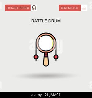 Rattle drum Simple vector icon. Stock Vector