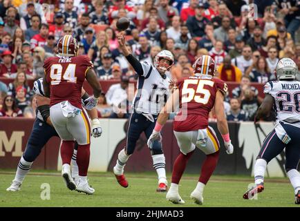 Washington Redskins linebacker Cole Holcomb (57) in action during an NFL  preseason football game against the Cleveland Browns, Thursday, Aug. 8,  2019, in Cleveland. Cleveland won 30-10. (AP Photo/David Richard Stock  Photo - Alamy