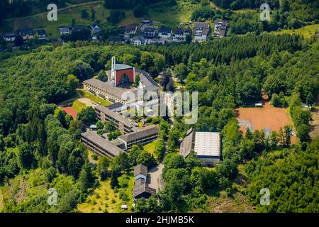 Aerial view, Jugendhof Pallotti und Privates Gymnasium Maria Königin, Altenhundem, Lennestadt, Sauerland, North Rhine-Westphalia, Germany, education, Stock Photo