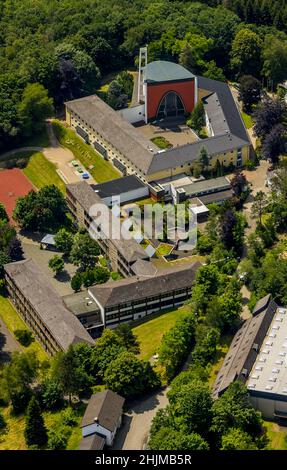 Aerial view, Jugendhof Pallotti und Privates Gymnasium Maria Königin, Altenhundem, Lennestadt, Sauerland, North Rhine-Westphalia, Germany, education, Stock Photo