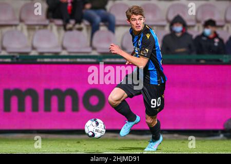 KORTRIJK, BELGIUM - JANUARY 30: Charles De Ketelaere of Club Brugge KV during the Jupiler Pro League match between KV Kortrijk and Club Brugge at Guldensporenstadion on January 30, 2022 in Kortrijk, Belgium (Photo by Ben Gal/Orange Pictures) Stock Photo