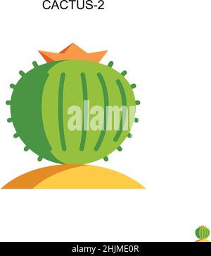 Cactus-2 Simple vector icon. Illustration symbol design template for web mobile UI element. Stock Vector
