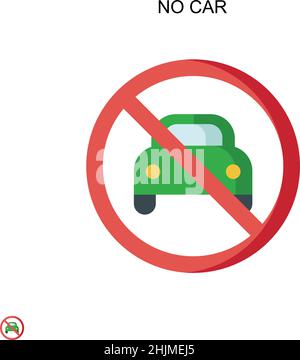 No car Simple vector icon. Illustration symbol design template for web mobile UI element. Stock Vector