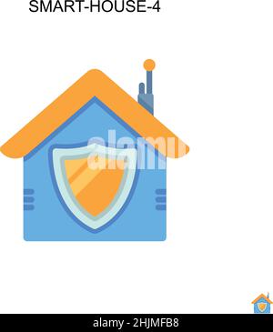 Smart-house-4 Simple vector icon. Illustration symbol design template for web mobile UI element. Stock Vector