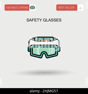 Safety glasses Simple vector icon. Stock Vector