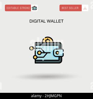 Digital wallet Simple vector icon. Stock Vector