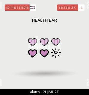 Health bar Simple vector icon. Stock Vector